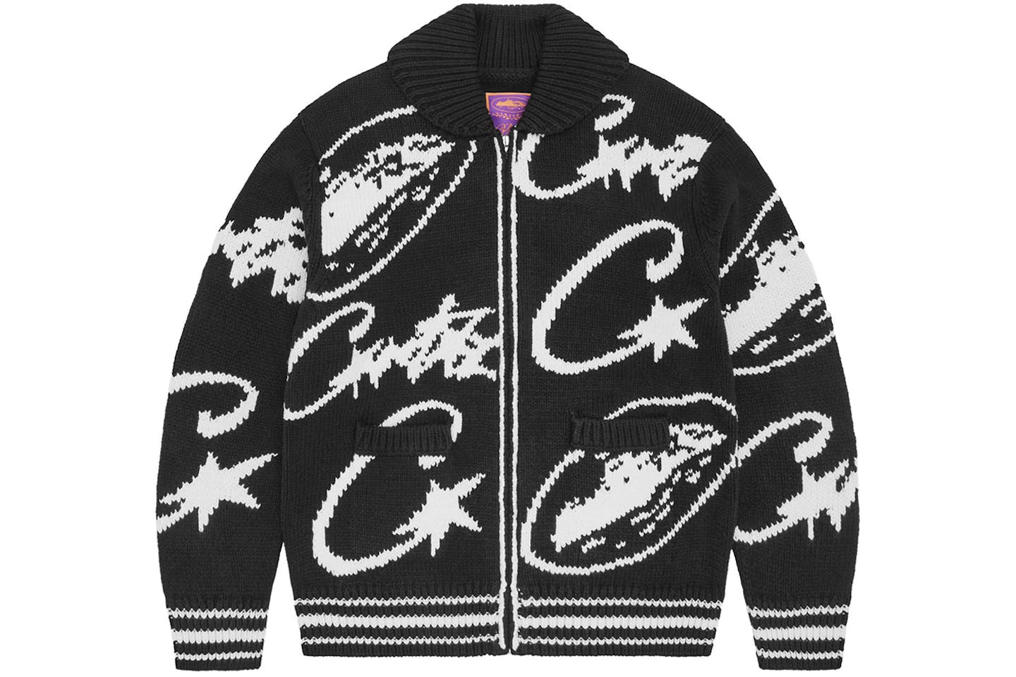 Corteiz VVS Tricot Jacquard Zip Noir