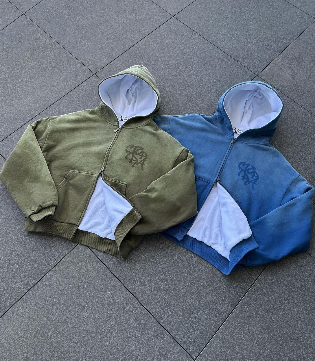 MERTRA GREEN &amp; BLUE HOODIE SET
